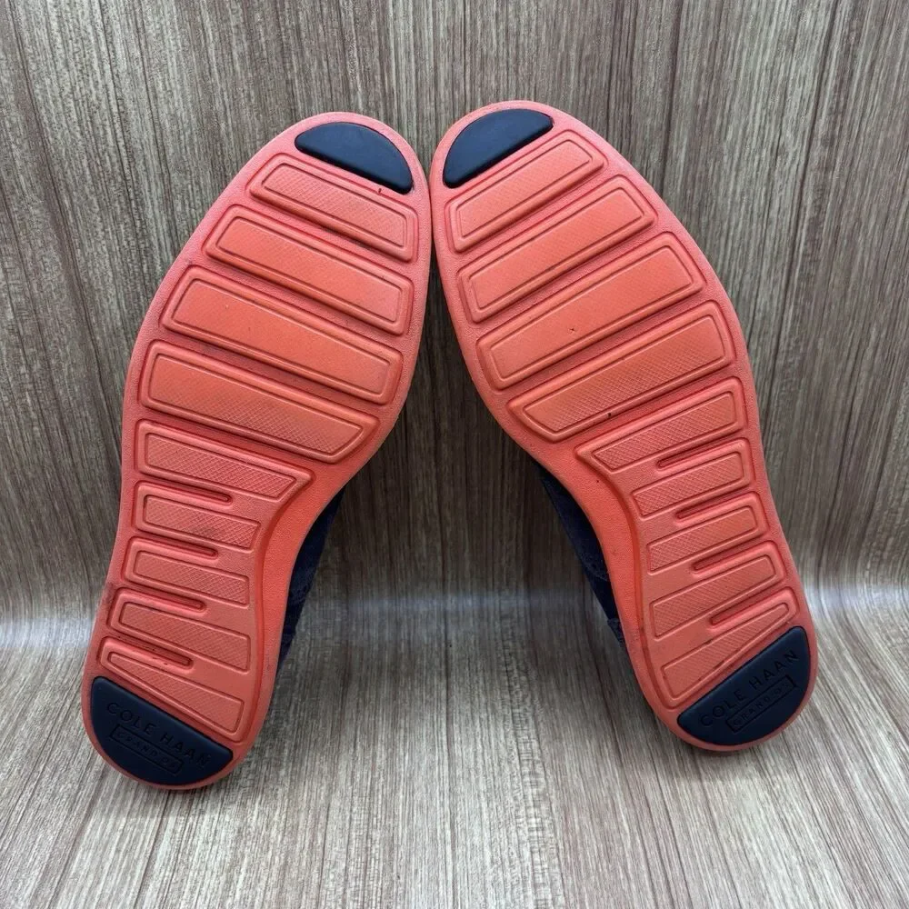 COLE HAAN GRAND OS WING TIP OXFORD BROWN SUEDE ORANGE 